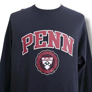 Champion Mens U Penn T-shirt XL Navy Blue University of Pennsylvania Tee Quakers